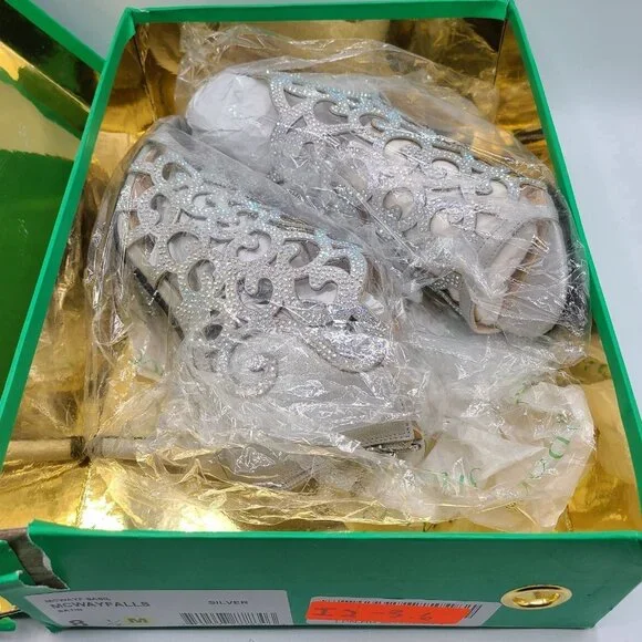 J. Renee Mcwayfalls Silver Dress Sandal High Heel Size 8.5 Shoes - Picture 6 of 10